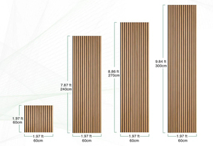 Panneau acoustique en bois à lattes en fibre de polyester MDF, placage pour décoration murale intérieure de bureau et maison, design graphique DIY - Product Image 4