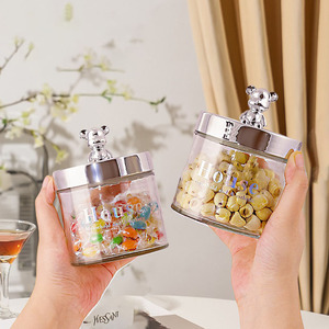 Venta al por mayor tarro de cristal para almacenamiento de aperitivos cocina contenedor de vidrio transparente botella para cereales y galletas galleta lata de comida a prueba de humedad - Product Image 3