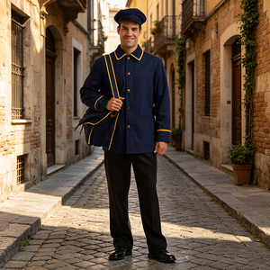 Costume <span class=keywords><strong>de</strong></span> Facteur Vintage pour Hommes, Ensemble Uniforme <span class=keywords><strong>de</strong></span> Facteur Rétro, Déguisement pour Halloween, Carnaval, Fête, Cosplay - Product Image 5