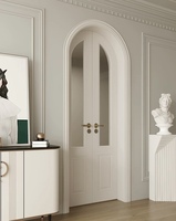 Portes en bois à double ouverture Portes intérieures style crème Poignées en laiton Portes françaises personnalisées