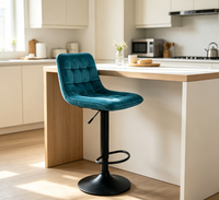 Tabouret de bar moderne en velours capitonné, réglable en hauteur, pivotant, chaise haute de cuisine, siège pivotant, tabourets de salon d'hôtel, chaises de bar