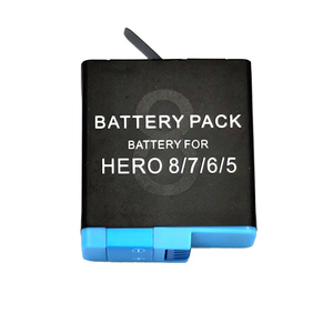 Haute qualité pour <span class=keywords><strong>GoPro</strong></span> <span class=keywords><strong>Hero</strong></span> 8 <span class=keywords><strong>7</strong></span> 6 5 <span class=keywords><strong>batterie</strong></span> pleine capacité cellule Lithium-Ion matière plastique noire - Product Image 1