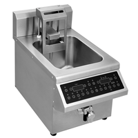 Friteuse à induction commerciale 8L avec système de levage automatique et fonction mémoire pour services de restauration rapide et traiteur
