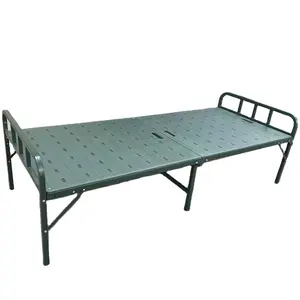 Cama plegable de plástico y acero, diseño de cama individual, marco de Metal