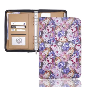 Uptodate Buy Blossoms A5 A6 Ring Binders Refill Zipper Notebook Planner Agenda Daily Diary Notepad with Card Holder