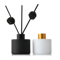 Diffuseur de parfum en verre noir de luxe 50ml/100ml avec bouchon couronne, sérigraphié, pour aromathérapie et artisanat