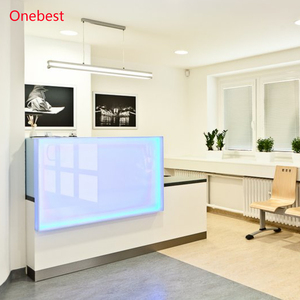 Mostrador de Recepción para Oficina, Mesa de Recepción con Iluminación LED para Clínica Dental, Muebles para Salón de Uñas - Product Image 6