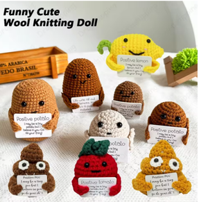 Énergie positive pomme de terre câlin poche cousu à la main en peluche laine poupée à tricoter avec carte drôle saint valentin <span class=keywords><strong>cadeau</strong></span> maison - Product Image 4