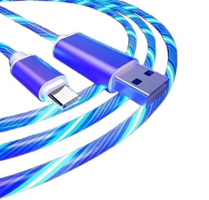 Venta al por mayor de luz LED de colores visible brillante USB tipo <span class=keywords><strong>C</strong></span> flujo brillante Streamer Cable de datos de carga rápida para Samsung - Product Image 1