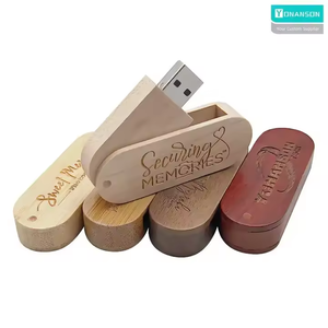 Оптовая продажа, деревянный поворотный 2,0, 4 ГБ, 8 ГБ, 16 ГБ, USB флэш-накопитель с пользовательским логотипом, 3,0 32 ГБ, 128 ГБ, флешка для рекламных подарков, 64 ГБ - Product Image 4
