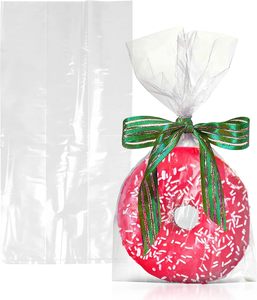 Sacs d'emballage de pain en plastique transparent BOPP & OPP recyclé sérigraphié personnalisable avec poignée à longueur de main pour le stockage des aliments - Product Image 1