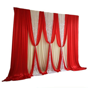 3*4m tùy chỉnh Màu Xanh Hoàng gia màu Đỏ đám cưới Backdrop rèm với Swag sequin màn tổ chức sự kiện bên trang trí đám cưới - Product Image 3