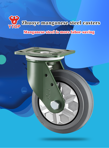 Rodas Giratórias de Borracha Elástica Sólida YTOP de 4 Polegadas em Aço Manganês com Carga Máxima para Uso Industrial - Product Image 3