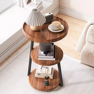 Mesa auxiliar de tres capas de madera MDF de lujo ligero para apartamento pequeño para sala de estar, hogar o mesa de centro de Hotel para esquina de sofá - Product Image 6