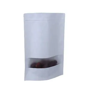 热卖磨砂工艺纸拉链锁袋包装直立袋密封天然工艺窗袋用于茶叶和干果食品