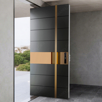 Porte d'entrée pivotante en aluminium, grande porte d'entrée moderne en acier pour villa, personnalisée et neuve