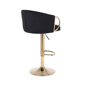 Tables de <span class=keywords><strong>snack</strong></span> chaises chaise de bar <span class=keywords><strong>tabouret</strong></span> haut chaise haute de luxe en velours marron doré pour bar ouvert et fermé - Product Image 5