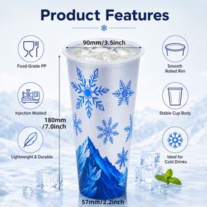 Gobelet en plastique PP épais de 24 oz (90 mm de diamètre) avec autocollant personnalisé qui change de couleur à l'exposition au chaud/froid, idéal pour les fêtes et les boissons au lait. - Product Image 4
