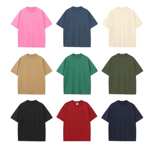 Venta al por mayor tamaño de EE. UU. 230Gsm Oversize <span class=keywords><strong>100</strong></span>% algodón camisetas de alta calidad logotipo personalizado impresión camisetas Unisex para hombres en blanco - Product Image 2