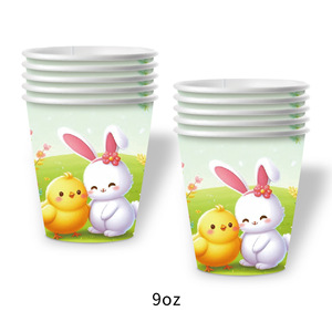 Nuevo Juego de Vajilla de Papel y Plástico con Temática de Conejito de Pascua, Servilletas de Papel, Vasos de Papel, Juego de Vajilla para Fiestas Infantiles de Conejitos - Product Image 5