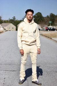 KY Conjunto <span class=keywords><strong>de</strong></span> 2 piezas <span class=keywords><strong>de</strong></span> alta calidad <span class=keywords><strong>para</strong></span> <span class=keywords><strong>hombre</strong></span>, <span class=keywords><strong>ropa</strong></span> lisa, chándal ajustado <span class=keywords><strong>para</strong></span> <span class=keywords><strong>hombre</strong></span>, pantalones <span class=keywords><strong>de</strong></span> chándal apilados con cordón, Joggers <span class=keywords><strong>para</strong></span> <span class=keywords><strong>hombre</strong></span> - Product Image 4