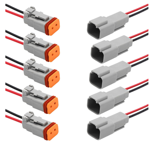 Deutsch DT 2针汽车防水电连接器公母插头线束，用于汽车、卡车、船、发光二极管工作灯 - Product Image 6