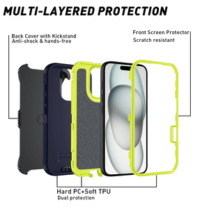 Armadura a prueba de golpes Defender Phone Case para iPhone 11 12 13 14 15 <span class=keywords><strong>Pro</strong></span> Max <span class=keywords><strong>X</strong></span> XS XR XSMAX 7 8 Plus SE2 SE4 Hard PC + TPU Back Cover - Product Image 4