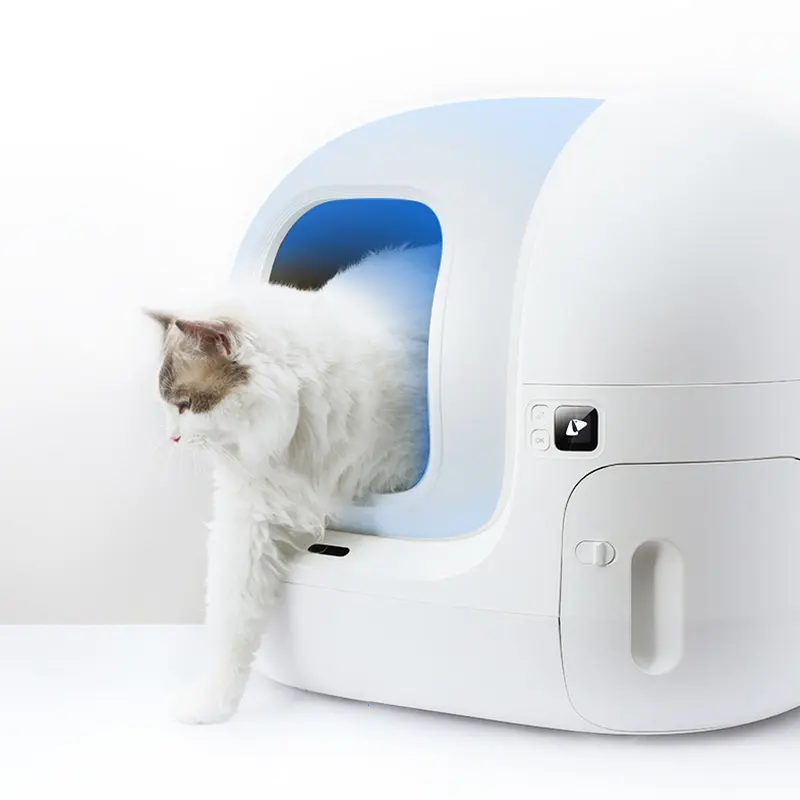 White Intelligent Automatic Cat Toilet Wifi Smart Pet Cat Toilet Automatic Cat Litter Box