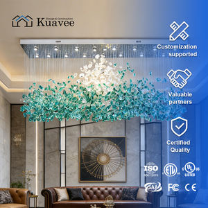 Lustre décoratif en verre cristal sur mesure pour hall d'hôtel, villa, escalier, plafonds luxueux et grands espaces - Product Image 1