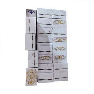 Nouvelle boîte d'incrustation de marbre traditionnellement classique populaire avec l'artisan floral de nacre jaune fait à la main pour des boîtes d'emballage de bijoux - Product Image 1