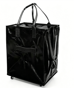 Chariot <span class=keywords><strong>de</strong></span> courses en PP tissé épaissi, pliable, double usage, grande capacité, <span class=keywords><strong>pour</strong></span> légumes et bagages - Product Image 3
