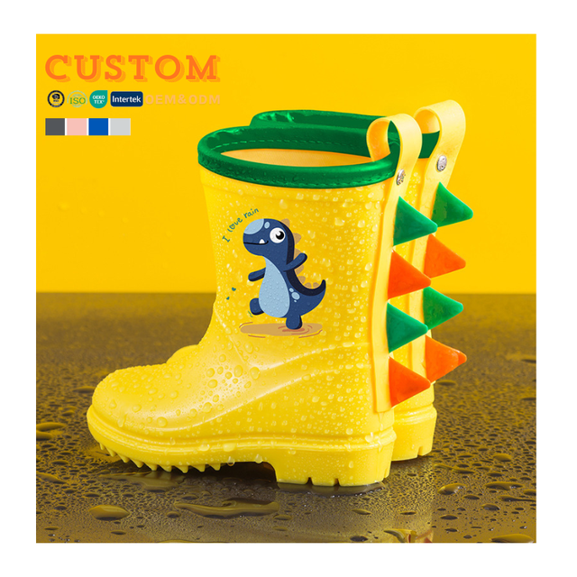Children's Dinosaur Boys' Lightweightanti-slip New Style Girls' Best-selling Waterproof Mid-calf Water Shoes Rain Boots
