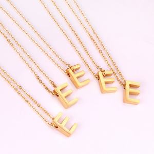 Collar de Cadena de Diseño Simple con Colgante de Letra E en Mayúscula, Joyería de Oro/Plata - Product Image 3