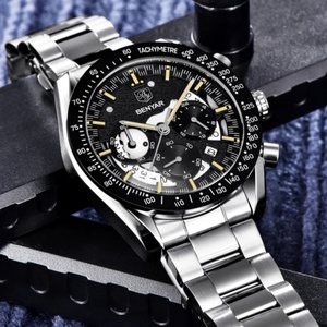 BENYAR 5120 Nouvelle montre à quartz de luxe pour homme, design unique, étanche, antichoc, bracelet en acier inoxydable, chronographe sportif - Product Image 2