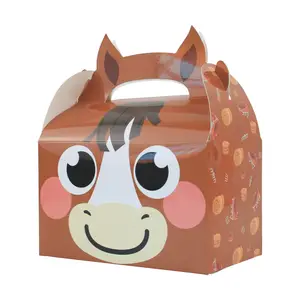 Farm Animal Theme Kids Birthday Decorations Supplies Party Favor Boxes Barnyard Happy Treat Boxes Candy Goodies Gift Box