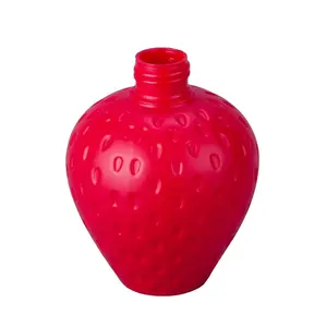 8Oz 250Ml Plastik PE Buah Wadah Strawberry Bentuk Botol dengan 24/410 Leher Menyelesaikan