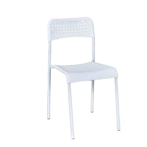 Silla de Comedor de PVC para Estudiantes, Respaldo Simple, Diseño Moderno y Minimalista, Patas de Metal, <span class=keywords><strong>Muebles</strong></span> Multifuncionales para el Hogar - Product Image 1
