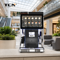 Machine à expresso TCN Fresh Milk Bean to Cup avec double chaudière et moulin à grains plats de 64 mm, écran tactile intelligent pour les hôtels et les entreprises