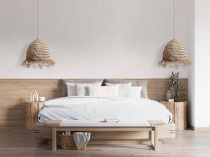 Handmade cỏ biển Chụp đèn với rìa dệt mây Đèn bóng râm tre ánh sáng mặt dây chuyền cho nhà hàng Vườn trang trí nội thất - Product Image 4