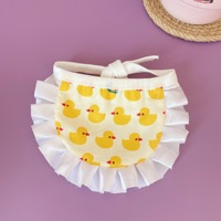 Bandana Bib Hewan Peliharaan Lucu Bermotif Ruffle, Dapat Disesuaikan, Motif Bunga Buah, Syal Saliva Anjing Kucing Lembut, Kerudung Bib Kucing