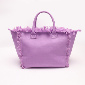 Keymay Free Shipping Canvas Tote <strong>Bag</strong> With Pocket Zipper Women Handbag Beach Tote <strong>Bag</strong> Tassel Fringe Large Canvas <strong>Bags</strong> - Product Image 6