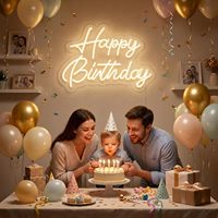Enseigne lumineuse LED néon personnalisable Zhilin Happy Birthday en acrylique pour décoration murale de fête d'anniversaire, certification IP65 CE Rohs