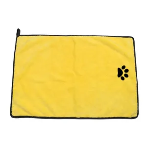 Quick drying super absorbent custom cute microfiber pet bath towel dog pet towel with embroidered LOGO