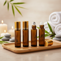 Botol Rollerball Kaca Coklat Kosong 10ml Custom Grosir dari Pabrik Chenlan untuk Parfum, Krim Mata, dan Isi Ulang Minyak Esensial