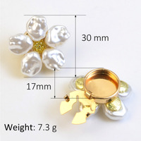 Boutons de manchette et clips de col en forme de fleur, en perles plaquées métal écologiques, de luxe, par Shengzuan Fashion, Zhejiang