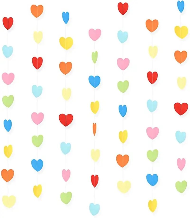 Rifornimenti della festa nuziale di san valentino delle decorazioni del cuore della carta di compleanno di colore dell'arcobaleno