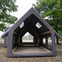 Tente gonflable de luxe à 3 chambres avec zone de cuisine indépendante, couleur et taille personnalisées, grande tente pneumatique imperméable