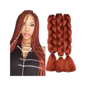 24 "100 g/pc Brun Blonde Fibre Ombre Deux Tons Colorés Jumbo Tresse Synthétique Crochet Ombre Tressage Cheveux