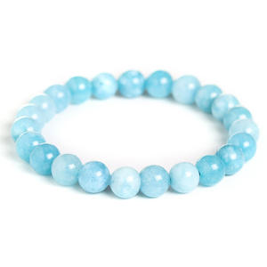 New Fashion Natural Stone acquamarina elastic force Beads bracciali bracciale con perline di pietre preziose per uomo e donna - Product Image 1