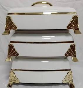 Set 3 Pezzi Contenitori Termici Quadrati da 4.5L, 5.5L, 6.5L in ABS e Acciaio Inossidabile per Alimenti Caldi, Uso Domestico - Product Image 1